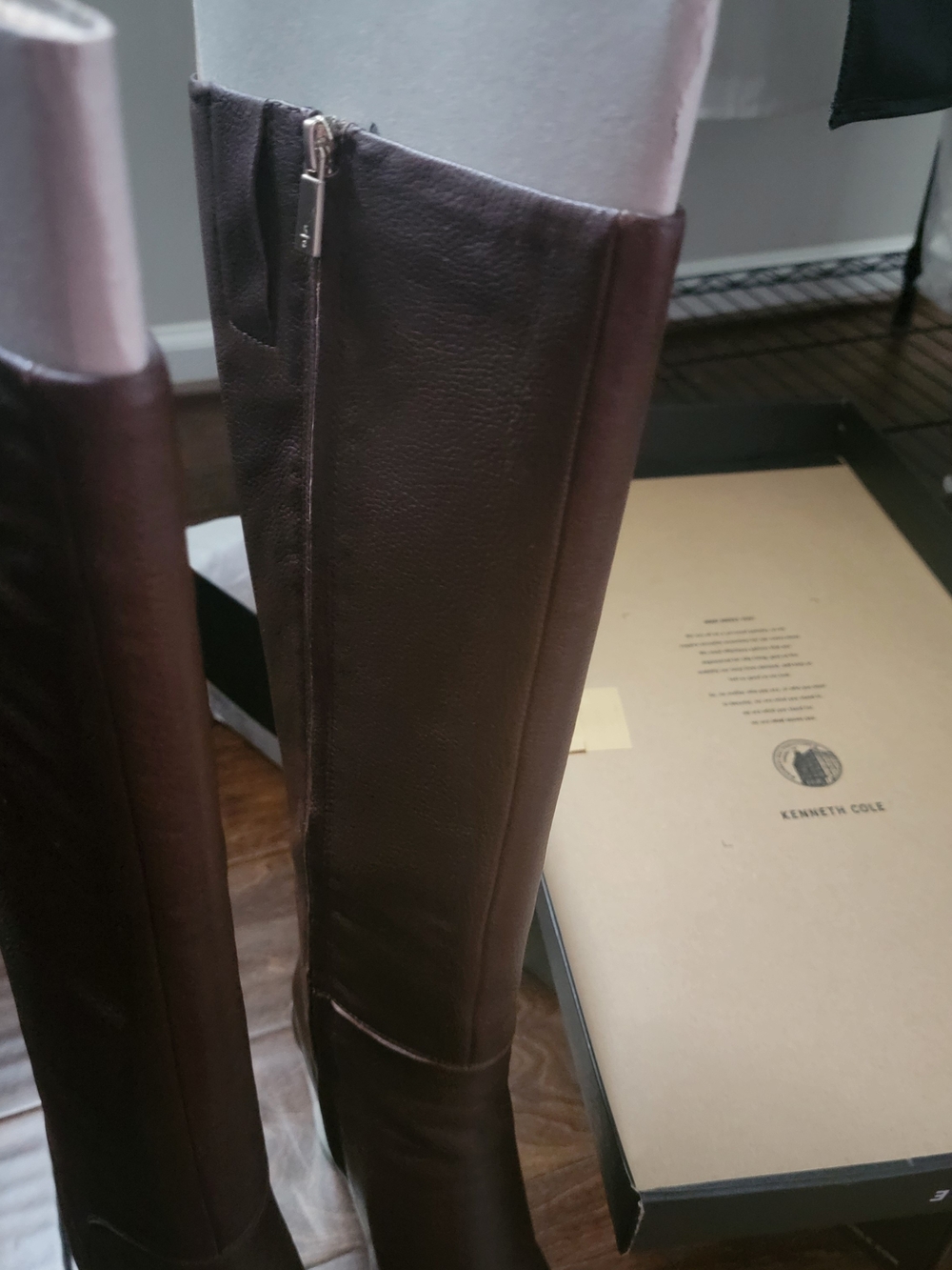 Brand New Kenneth Cole Women’s Tall Leather Boots -Dark Brown Get Ready For Fall